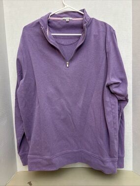 Peter Millar Purple Half-Zip Pullover Sweatshirt